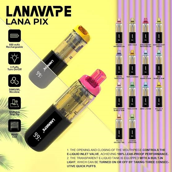LANA PIX閃光彈20000口拋棄式電子煙推薦 LED可視續航 Mesh細膩霧化 防漏大容量/台灣現貨